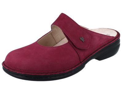 Limitierte FARBE FINN Comfort Stanford Damen Clog himbeerfarben Nubukleder