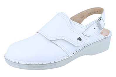 FINN Comfort Assuan Damen Clog weiss Glattleder