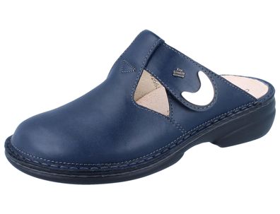 FINN Comfort Belem Damen Clogs blau Glattleder