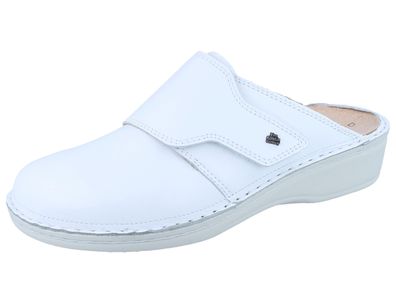 FINN Comfort Aussee Damen Clog weiss Glattleder