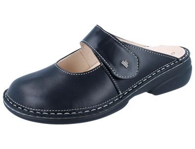 FINN Comfort Stanford Damen Clog schwarz Glattleder