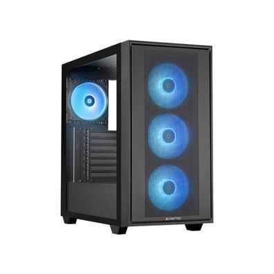 Hunter 3 GS-03B-OP, Tower-Gehäuse schwarz, Tempered Glass