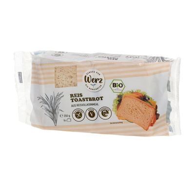 6x Naturkornmühle Werz Reis Toastbrot, glutenfrei 250g