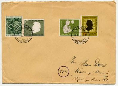 BRD 1956 Nr 233 + 234 + 229 + 231 BRIEF MIF X70CD92