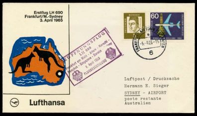 Erstflugbeleg Nr LH 690 Lufthansa BRIEF MIF X8B4B1A