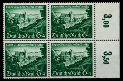 3. REICH 1940 Nr 748 postfrisch Viererblock ORA X77D6BA