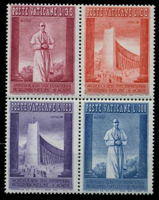 Vatikan 1958 Nr 292-294 postfrisch Viererblock X7C4C4A