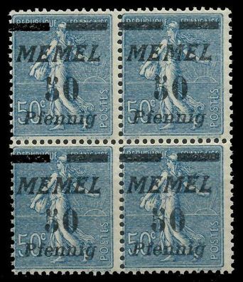MEMEL 1922 Nr 61b postfrisch Viererblock X887B76