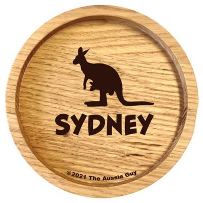 holzpost Untersetzer aus Eiche 'Sydney & Känguru' 1 St