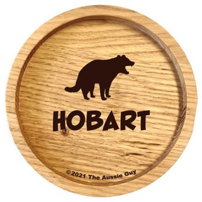 holzpost Untersetzer aus Eiche 'Hobart & Tasmanischer Teufel' 1 St