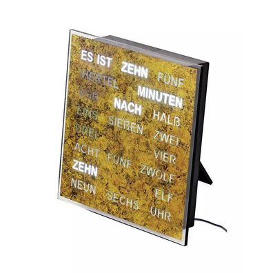 AMS - 1240 - Wand- Tischuhr - Quarz - Wortuhr - 20x20cm