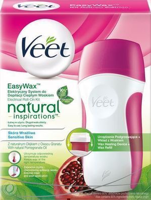 Veet Natürliches Inspirations EasyWax Haarentfernungs-Set für 100ml Warmwachs