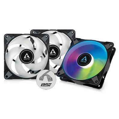ARCTIC P12 PWM PST A-RGB 120 mm Gehäuseléfter 3er Set mit A-RGB LEDs