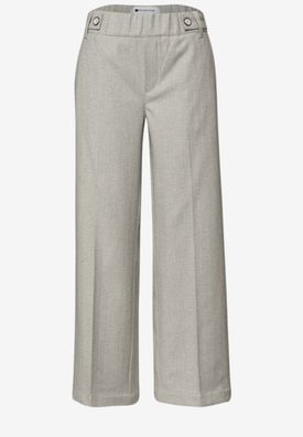 Street One High Waist Wide Leg Hose mit Knopfdetail, 30er Länge