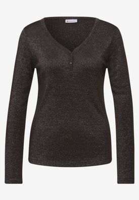 Street One Basic Glitzershirt mit Knopfdetails