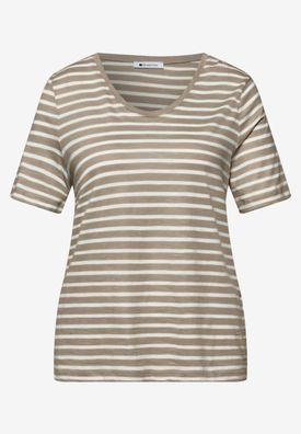 Street One T-Shirt Style Gerda mit gerundetem V-Ausschnitt