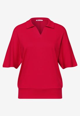 Street One Dropped Shoulder Poloshirt mit Elastikbund