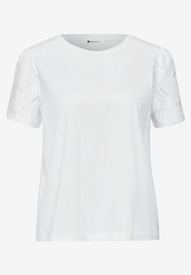 Street One T-Shirt mit Rundhals und Spitzenärmeln
