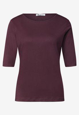 Street One Basic T-Shirt mit Rundhals in Unifarbe