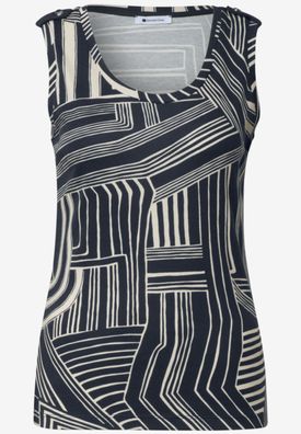 Street One Top mit V-Neck und Knopfdetail