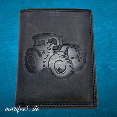 Echtleder-Geldbörse, Akzent, Traktor, Schwarz mit RFID-Schutz Art.-Nr. 13302