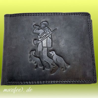Echtleder-Geldbörse, Akzent, Jäger, Schwarz mit RFID-Schutz Art.-Nr. 13299