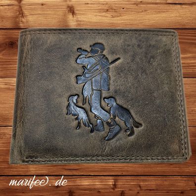 Echtleder-Geldbörse, Akzent, Jäger, Antikbraun mit RFID-Schutz Art.-Nr. 13300