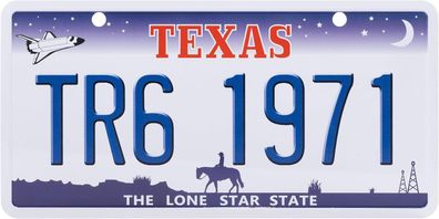 USA Kennzeichen Blech, TR6 1971 , TEXAS (2)