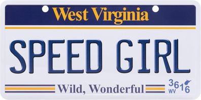 USA Kennzeichen Blech, GR8CAR, SPEED GIRL, West Virginia , (6)