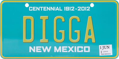 USA Kennzeichen Blech, DIGGA , New Mexico , (10)
