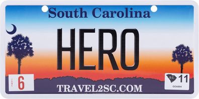USA Kennzeichen Blech, HERO , South Carolina , (11)
