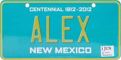 USA Kennzeichen Blech, HERO , ALEX , New Mexico , (13)
