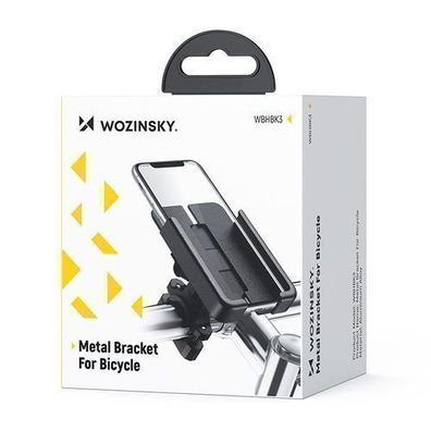 Wozinsky Metall-Handyhalterung fuer Fahrrad und Roller, Schwarz (Modell WBHBK3)