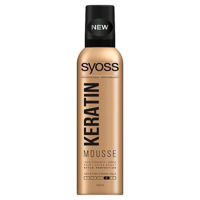 Syoss Keratin Haarschaum Extra Stark 250ml - Intensiver Volumenschaum fuer kraefti