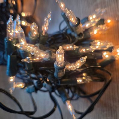 Mini-Lichterkette 80er klar - grün 15,8m innen/außen 441-55