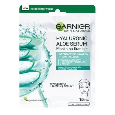 Garnier Feuchtigkeitsmaske mit Hyaluronsäure & Bio-Aloe Vera, 28g