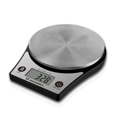 Wozinsky WAK-651 Küchenwaage bis 5 kg mit LCD, Tara und Edelstahlfläche