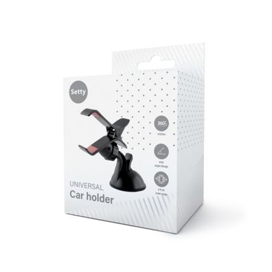 Setty Froggy Auto-Handyhalterung Schwarz für Windschutzscheibe mit Saugnapf 360