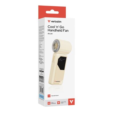 Verbatim Cool'n'Go AirJet Handventilator Weiß Silber 4000mAh
