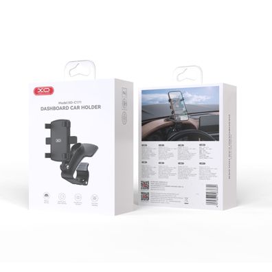 XO C171 Auto-Handyhalterung Schwarz für Armaturenbrett 360 Grad drehbar für Smartp