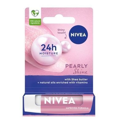 Nivea Lippenpflegestift Pearly Shine, 4,8g - Zartschimmernder Schutz und Pflege