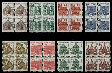 BERLIN DS D-BAUW. 1 Nr 242-249 zentrisch gestempelt Viererbl X74B962