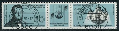 BRD BUND Zusammendruck Nr WZD10 zentrisch gestempelt 3ER STR X7D802E