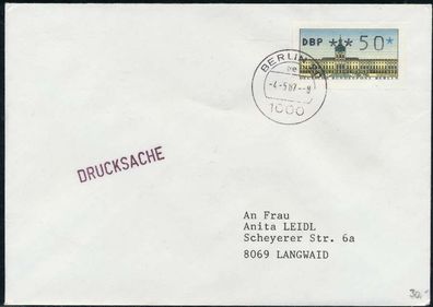 BERLIN ATM 1-050 Drucksache EF FDC X7E4646
