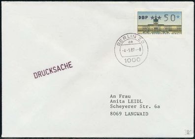 BERLIN ATM 1-050 Drucksache EF FDC X7E463E