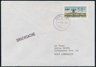 BERLIN ATM 1-050 Drucksache EF FDC X7E4666