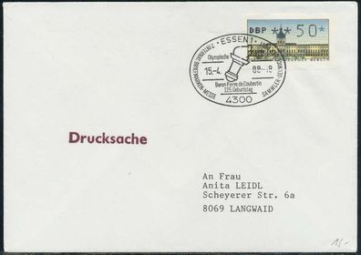 BERLIN ATM 1-050 Drucksache EF FDC X7E4676