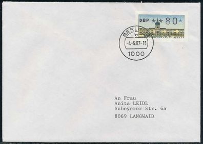 BERLIN ATM 1-080 NORMAL-BRIEF EF FDC X7E46E2