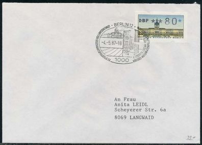 BERLIN ATM 1-080 NORMAL-BRIEF EF FDC X7E46DE