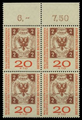 BRD 1959 Nr 311b postfrisch Viererblock ORA X7EAEC6
